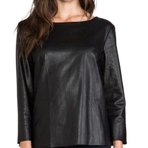 Black Leather Shirt; like Revolve